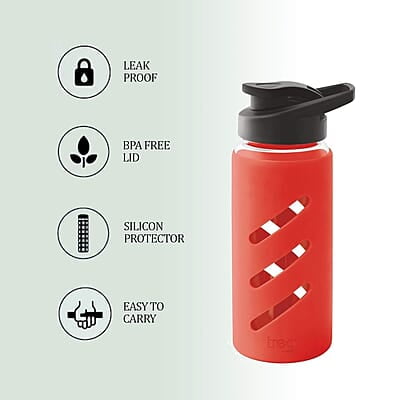 Treo By Milton Proteger 500 Borosilicate Glass Bottle With Silicon Protector, 535 ml Treo By Milton Proteger 500 Borosilicate Glass Bottle With Silicon Protector, 535 ml