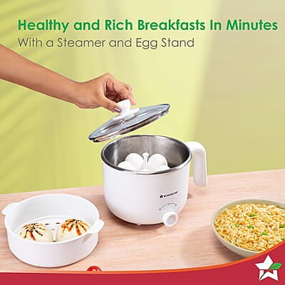 Wonderchef Luxe Multi Cook Kettle 1.2 L 600W  Ivory Dual Power Modes Quick Boiling Automatic Shut-Off