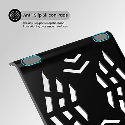 Portronics My Buddy Hexa 5 Laptop Stand with Foldable & Ventilated Design, Ergonomic Elevation, Anti-Slip Silicon Pads