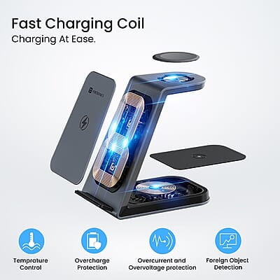 Portronics Freedom Trio 15w 3in1 Wireless Charger for iPhone 15/15 Plus/15 Pro/15 Pro Max, iPhone 14/14 Plus/14 Pro/Max, iPhone 13/12/11 Series, iWatches and AirPods etc. Portronics Freedom Trio 15w 3in1 Wireless Charger for iPhone 15/15 Plus/15 Pro/15 Pro Max, iPhone 14/14 Plus/14 Pro/Max, iPhone 13/12/11 Series, iWatches and AirPods etc.