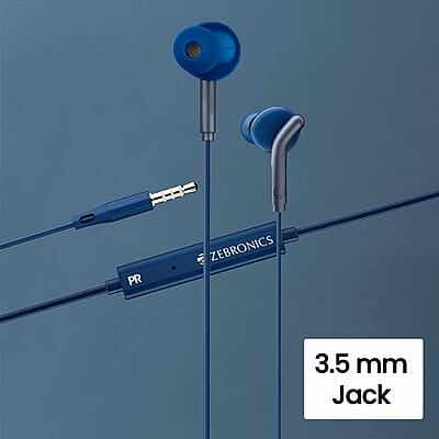 Zebronics Zeb-Bro in Ear Wired Earphones with Mic, 3.5mm Audio Jack, 10mm Drivers, Phone/Tablet Compatible Zebronics Zeb-Bro in Ear Wired Earphones with Mic, 3.5mm Audio Jack, 10mm Drivers, Phone/Tablet Compatible