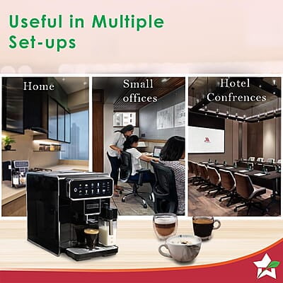Wonderchef Regenta Fully Automatic Coffee Machine For brewing Americano, Cappuccino, Latte, Macchiato, Flat White, Espresso Wonderchef Regenta Fully Automatic Coffee Machine For brewing Americano, Cappuccino, Latte, Macchiato, Flat White, Espresso