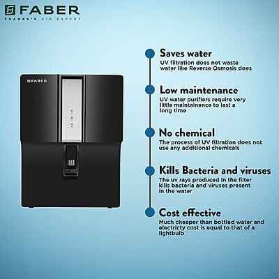 Faber XUV 8000 (UV + UF + Alkaline) 7L Storage 7 Stage Filtration Pre & Post Carbon