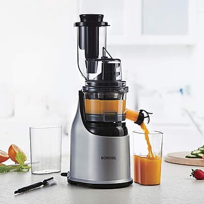 Borosil Health Pro Cold Press Slow Juicer, Portable Slow Juicer, Compact Design, For Fresh Fruits & Vegetables, 200 W Borosil Health Pro Cold Press Slow Juicer, Portable Slow Juicer, Compact Design, For Fresh Fruits & Vegetables, 200 W