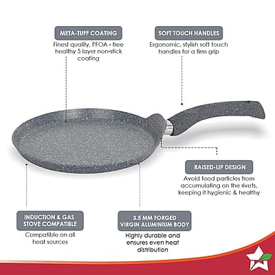 Wonderchef Granite 24cm Non-Stick Dosa Tawa 3.5mm Virgin Aluminium Wonderchef Granite 24cm Non-Stick Dosa Tawa 3.5mm Virgin Aluminium