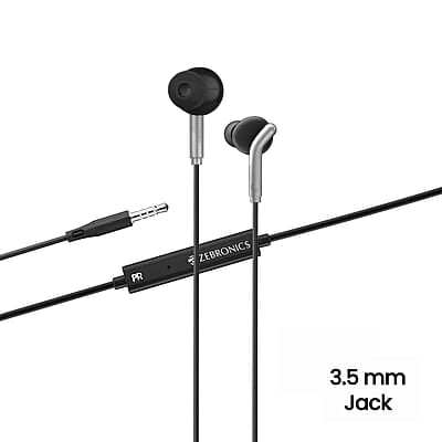 Zebronics Zeb-Bro in Ear Wired Earphones with Mic, 3.5mm Audio Jack, 10mm Drivers, Phone/Tablet Compatible Zebronics Zeb-Bro in Ear Wired Earphones with Mic, 3.5mm Audio Jack, 10mm Drivers, Phone/Tablet Compatible