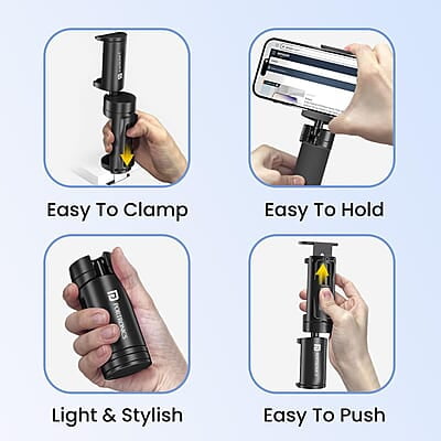 Portronics Mobot Clip Mobile Holder with 360° Adjustable Angles, Light Weight, Pocket Friendly, Mobile Stand for Table Portronics Mobot Clip Mobile Holder with 360° Adjustable Angles, Light Weight, Pocket Friendly, Mobile Stand for Table