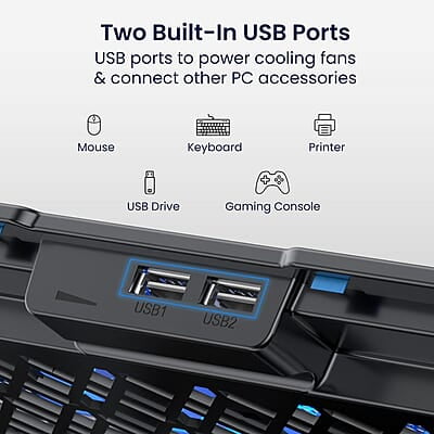 Portronics My Buddy Air 2 Laptop Cooling Pad with Dual Cooling Fans, Multi-Level Height Adjustable, Mobile Holder Portronics My Buddy Air 2 Laptop Cooling Pad with Dual Cooling Fans, Multi-Level Height Adjustable, Mobile Holder
