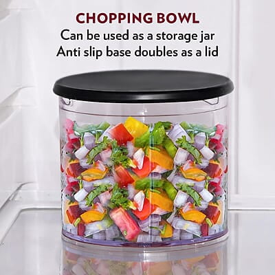 Borosil Chef Delite 300 Watts Electric Chopper for Kitchen, Twin Blade Technology, 600 ml 'chop-n-store' plastic bowl with lid, Vegetable Chopper, Cutter, Chop, Mince, Dice, Whisk, Blend Borosil Chef Delite 300 Watts Electric Chopper for Kitchen, Twin Blade Technology, 600 ml 'chop-n-store' plastic bowl with lid, Vegetable Chopper, Cutter, Chop, Mince, Dice, Whisk, Blend