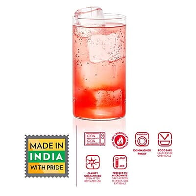 Borosil Vision Glass 350 ml Set of 6 pcs Transparent Drinking Glass |Borosilicate Glass Tumblers for Water, Cold Drinks, Juice | Flame Proof, Microwave & Dishwasher Safe | for Daily use & Gifting Borosil Vision Glass 350 ml Set of 6 pcs Transparent Drinking Glass |Borosilicate Glass Tumblers for Water, Cold Drinks, Juice | Flame Proof, Microwave & Dishwasher Safe | for Daily use & Gifting
