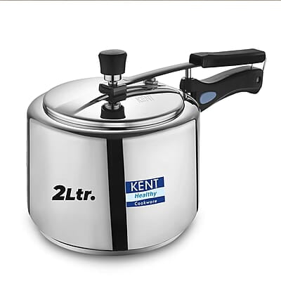 KENT Stainless Steel 2 Litre Pressure Cooker with SS Inner Lid