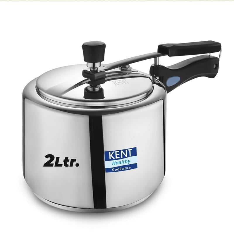 KENT Stainless Steel 2 Litre Pressure Cooker with SS Inner Lid