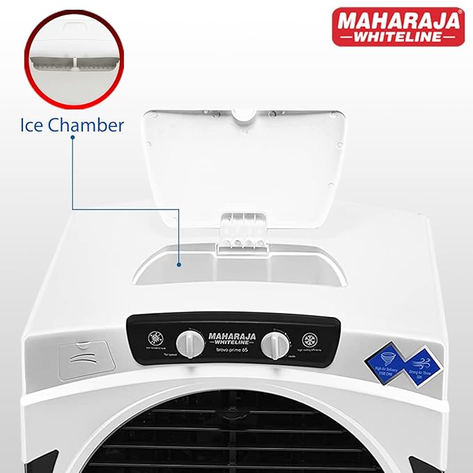 Maharaja Whiteline Bravo prime Desert Air Cooler with 65 Liter Large Tank Capacity, 165W Maharaja Whiteline Bravo prime Desert Air Cooler with 65 Liter Large Tank Capacity, 165W