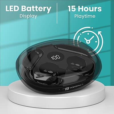 Portronics Harmonics Twins S14 Over Ear OWS Smart Wireless Earbuds with Mic,Secure & Flexible Earhook,15Hrs Playtime Portronics Harmonics Twins S14 Over Ear OWS Smart Wireless Earbuds with Mic,Secure & Flexible Earhook,15Hrs Playtime