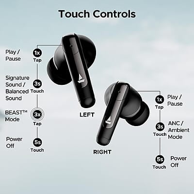 boAt Airdopes 141 ANC TWS in-Ear Earbuds w/ 32 dB ANC, 42 Hrs Playback, 50ms Low Latency Beast Mode, 4 Mics with ENx, ASAP Charge, IWP Twch with BT v5.3 & IPX5 Ear Buds TWS boAt Airdopes 141 ANC TWS in-Ear Earbuds w/ 32 dB ANC, 42 Hrs Playback, 50ms Low Latency Beast Mode, 4 Mics with ENx, ASAP Charge, IWP Twch with BT v5.3 & IPX5 Ear Buds TWS