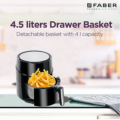 Faber 4.5L 1500W Air Fryer Fry, Bake, Roast, Toast, Defrost, Grill & Reheat 8-Preset Menu