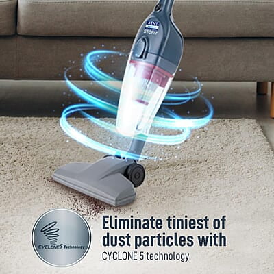 KENT Storm Vacuum Cleaner 600W Cyclone5 Technology and HEPA Filter Bagless Design Ideal for Floors, Curtains, Carpets, Sofa Grey KENT Storm Vacuum Cleaner 600W Cyclone5 Technology and HEPA Filter Bagless Design Ideal for Floors, Curtains, Carpets, Sofa Grey