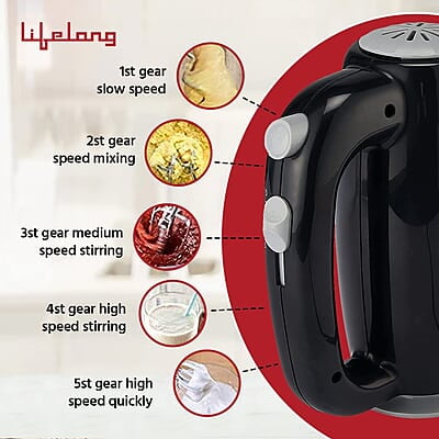 Lifelong LLHM01 150 W Regalia Hand Mixer For Mixing Cake Batters, Atta Lifelong LLHM01 150 W Regalia Hand Mixer For Mixing Cake Batters, Atta