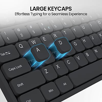 Portronics Ki-Pad 3 USB Wired Keyboard with Large Keycaps, Noise-Free Typing, Fn Multimedia Hotkeys, Full-Size Layout with Num Pad, Ergonomic Design, 1.5m USB Cable Portronics Ki-Pad 3 USB Wired Keyboard with Large Keycaps, Noise-Free Typing, Fn Multimedia Hotkeys, Full-Size Layout with Num Pad, Ergonomic Design, 1.5m USB Cable