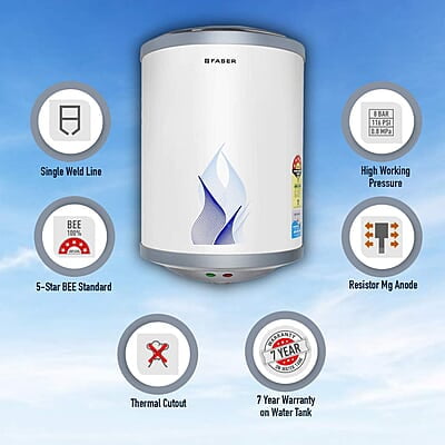 Faber Vulcan 15L Vertical Storage Water Heater Heating Indicator Temperature Control 2000W Faber Vulcan 15L Vertical Storage Water Heater Heating Indicator Temperature Control 2000W