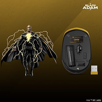 ZEBRONICS Jaguar Wireless Mouse (Black Adam), 2.4GHz with USB Nano Receiver, High Precision Optical Tracking, 4 Buttons, Metal Wheel, Ambidextrous, for PC/Mac/Laptop ZEBRONICS Jaguar Wireless Mouse (Black Adam), 2.4GHz with USB Nano Receiver, High Precision Optical Tracking, 4 Buttons, Metal Wheel, Ambidextrous, for PC/Mac/Laptop