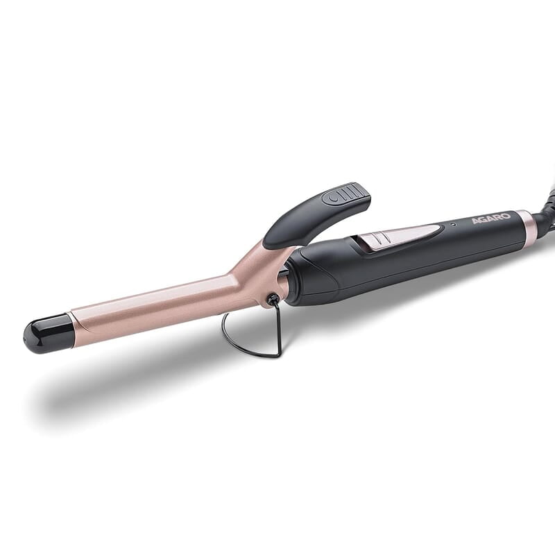AGARO HC7001 Hair Curler with 19MM Barrel, Rod, Tong, Tourmaline Infused Ceramic Coated Plates AGARO HC7001 Hair Curler with 19MM Barrel, Rod, Tong, Tourmaline Infused Ceramic Coated Plates
