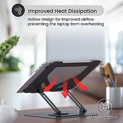 Portronics My Buddy K11 Metal Laptop Stand with 360° Rotation, Height & Angle Adjustable, Foldable Design Portronics My Buddy K11 Metal Laptop Stand with 360° Rotation, Height & Angle Adjustable, Foldable Design