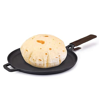 AGARO Royal Pre-Seasoned Cast Iron Tawa, 28cm
