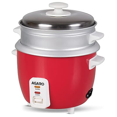 AGARO Elegant Electric Rice Cooker, 1L, 400W, Automatic Boiler, Steamer, Removable Aluminium Pot AGARO Elegant Electric Rice Cooker, 1L, 400W, Automatic Boiler, Steamer, Removable Aluminium Pot