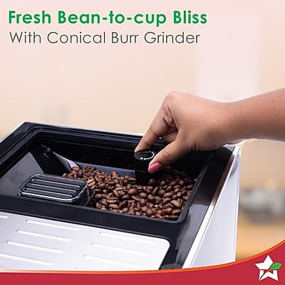 Wonderchef Regenta Fully Automatic Coffee Machine For brewing Americano, Cappuccino, Latte, Macchiato, Flat White, Espresso Wonderchef Regenta Fully Automatic Coffee Machine For brewing Americano, Cappuccino, Latte, Macchiato, Flat White, Espresso