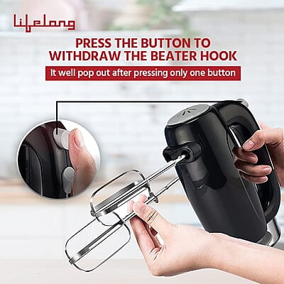 Lifelong LLHM01 150 W Regalia Hand Mixer For Mixing Cake Batters, Atta Lifelong LLHM01 150 W Regalia Hand Mixer For Mixing Cake Batters, Atta