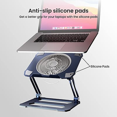 Portronics My Buddy K10 Portable Laptop Stand with Multiple Height Adjustable Angles, Fan-Based Ventilated Bottom Portronics My Buddy K10 Portable Laptop Stand with Multiple Height Adjustable Angles, Fan-Based Ventilated Bottom
