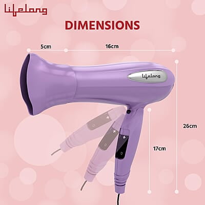 Lifelong Hair Dryer Hair Dryer For Women & Men, 2100 Watts 2 Speed and 2 Temprature Setting Lifelong Hair Dryer Hair Dryer For Women & Men, 2100 Watts 2 Speed and 2 Temprature Setting