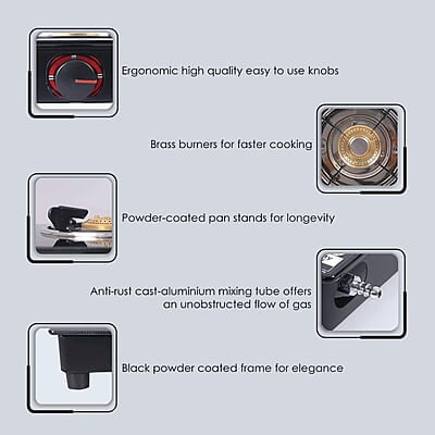Wonderchef Platinum Plus 2 Burner Auto Glass Cooktop 6mm Toughened Glass Auto Ignition Wonderchef Platinum Plus 2 Burner Auto Glass Cooktop 6mm Toughened Glass Auto Ignition