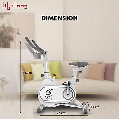Lifelong Fit Pro Spin Fitness Bike with 6Kg Flywheel, Adjustable Resistance & Heart Rate Sensor