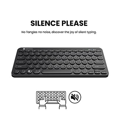 Portronics Bubble Multimedia Wireless Keyboard 2.4 GHz & Bluetooth 5.0 Connectivity, Noiseless Experience,
