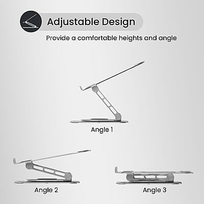 Portronics My Buddy K3 Portable Laptop Tabletop Stand I Foldable & Adjustable for Laptops Up to 15.6 Inches