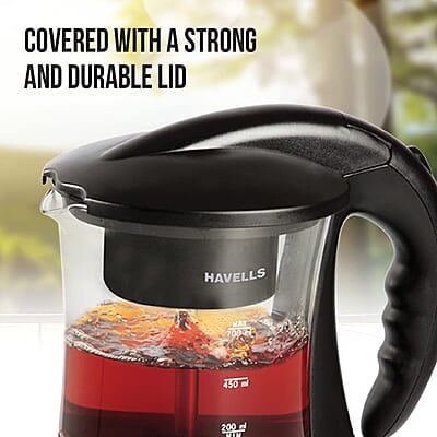 Havells Crystal Tea-Coffee Maker Glass with Filter Basket Indicator Light Transparent Glass Carafe 600 W Havells Crystal Tea-Coffee Maker Glass with Filter Basket Indicator Light Transparent Glass Carafe 600 W