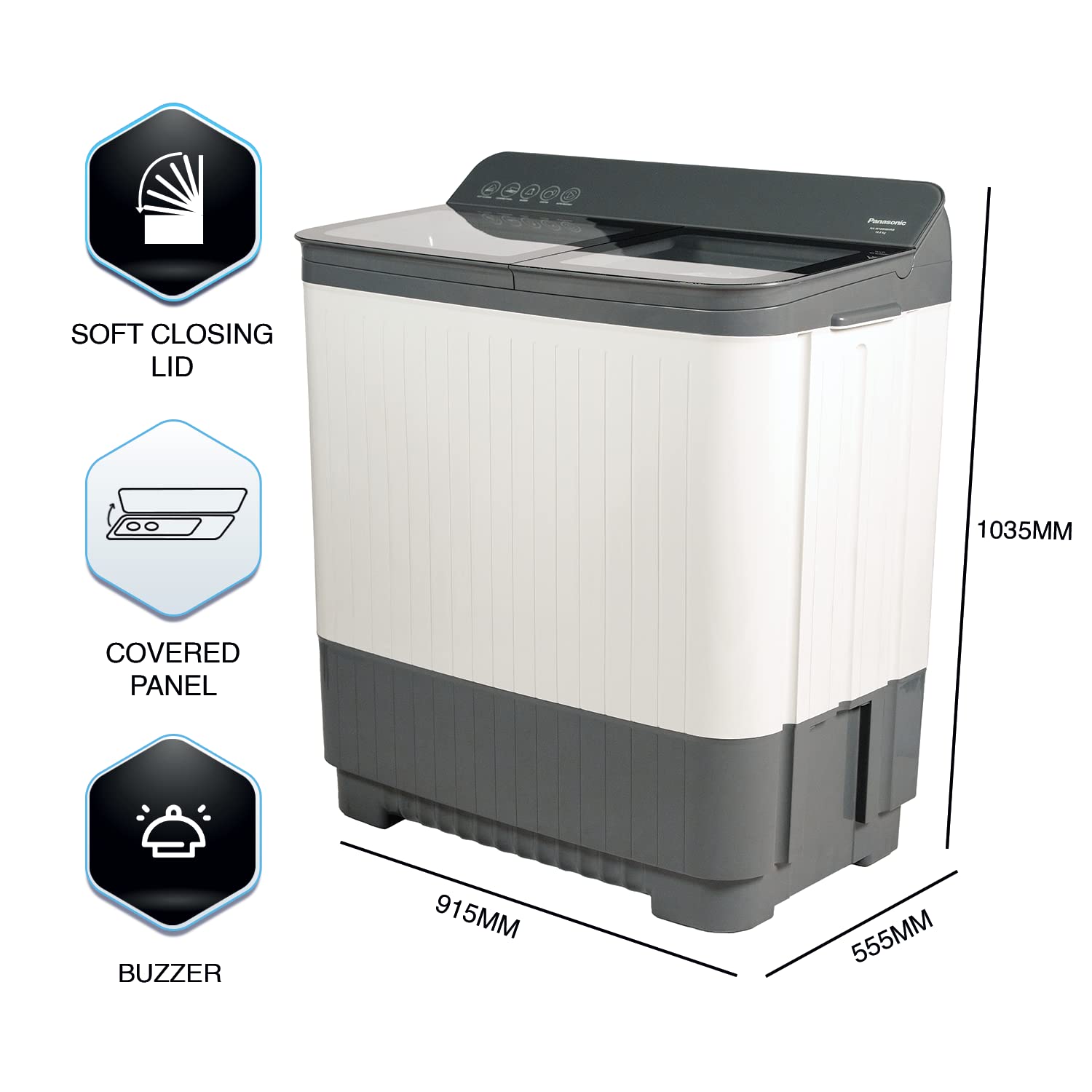 Panasonic 10 kg 5 Star Semi-Automatic Glass Lid Top Loading Washing Machine with Powerful Motor Panasonic 10 kg 5 Star Semi-Automatic Glass Lid Top Loading Washing Machine with Powerful Motor