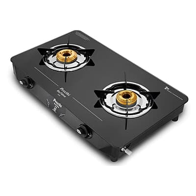 Preethi - GTS123 Zeal Glass top 2 Burner Gas Stove, Manual Ignition Preethi - GTS123 Zeal Glass top 2 Burner Gas Stove, Manual Ignition