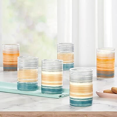 Borosil Artisan Glance 295 ml 6 pcs Set Transparent Drinking Glass |Borosilicate Glass Tumblers for Water, Cold Drinks, Juice| Flame Proof, Microwave & Dishwasher Safe | for Daily use & Gifting