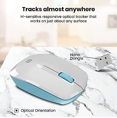 Portronics Toad 25 Wireless Mouse, 2.4 GHz with USB Nano Dongle, 1200 DPI Optical Tracking, Ambidextrous for PC, MacBook, Laptop
