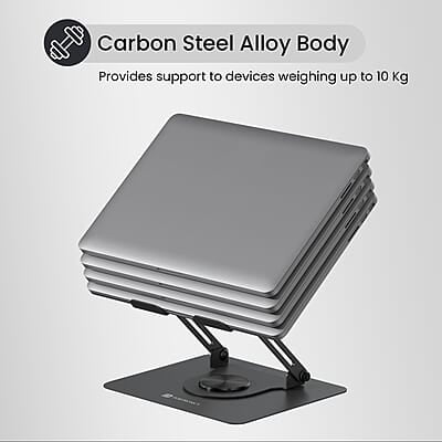 Portronics My Buddy K11 Metal Laptop Stand with 360° Rotation, Height & Angle Adjustable, Foldable Design Portronics My Buddy K11 Metal Laptop Stand with 360° Rotation, Height & Angle Adjustable, Foldable Design