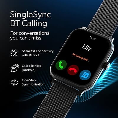 Fastrack New Limitless Classic|Large 1.91" Super UltraVU Display|Functional Crown|Highest 320x385 Pixel Resolution|SingleSync BT Calling|100+ Sports Modes|Metal Case Premium Smartwatch - Black Mesh Fastrack New Limitless Classic|Large 1.91" Super UltraVU Display|Functional Crown|Highest 320x385 Pixel Resolution|SingleSync BT Calling|100+ Sports Modes|Metal Case Premium Smartwatch - Black Mesh