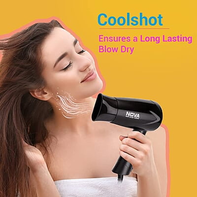 Nova NHP 8100 Silky Shine 1200 Watts Hot and Cold Foldable Hair Dryer Nova NHP 8100 Silky Shine 1200 Watts Hot and Cold Foldable Hair Dryer