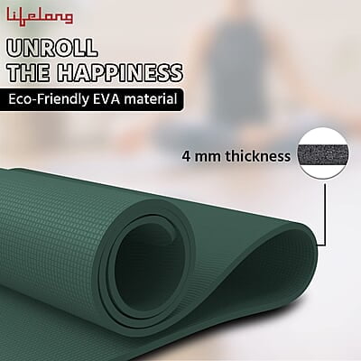 Lifelong Yoga mat for Women & Men EVA Material 4mm Anti-Slip Yoga Mat for Gym Workout