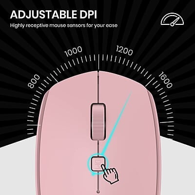 Portronics Toad 23 Wireless Optical Mouse with 2.4GHz, USB Nano Dongle, Optical Orientation, Click Wheel, Adjustable DPI Portronics Toad 23 Wireless Optical Mouse with 2.4GHz, USB Nano Dongle, Optical Orientation, Click Wheel, Adjustable DPI
