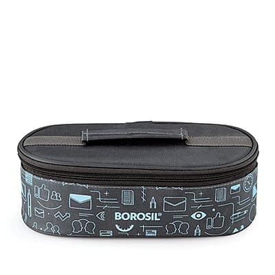 Borosil - Carry Fresh Stainless Steel Insulated Lunch Box Set of 2, 280 ml, Blue Borosil - Carry Fresh Stainless Steel Insulated Lunch Box Set of 2, 280 ml, Blue