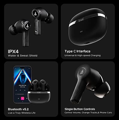 boAt Nirvana Ion TWS Earbuds with 120 HRS Playback(24hrs/Charge), Crystal Bionic Sound with Dual EQ Modes, Quad Mics ENx™ Technology, Low Latency(60ms), in Ear Detection boAt Nirvana Ion TWS Earbuds with 120 HRS Playback(24hrs/Charge), Crystal Bionic Sound with Dual EQ Modes, Quad Mics ENx™ Technology, Low Latency(60ms), in Ear Detection
