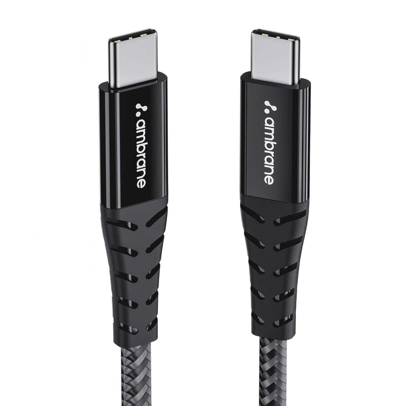 Ambrane 100W Type-C To Type-C Fast Charging Cable Compatible With iPhone 15,Samsung,Oneplus,Google Pixel,Laptop,Macbook&Type C Devices,480Mbps Data Sync,Braided Cable,1.5M Length(Abcc-100 Ambrane 100W Type-C To Type-C Fast Charging Cable Compatible With iPhone 15,Samsung,Oneplus,Google Pixel,Laptop,Macbook&Type C Devices,480Mbps Data Sync,Braided Cable,1.5M Length(Abcc-100